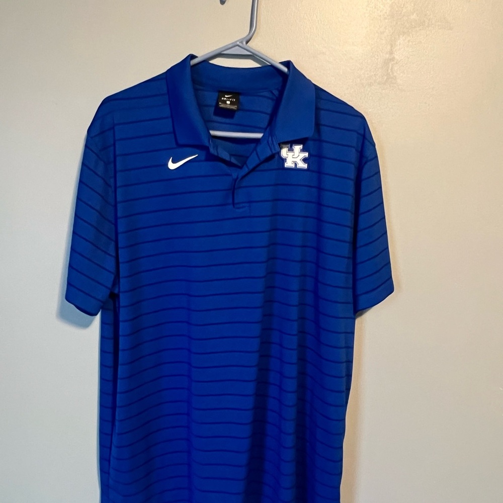 Nike Blue Striped Kentucky Wildcats UK Men's Polo Shirt